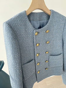 Nonothing | Women's wool blended tweed coat in blue