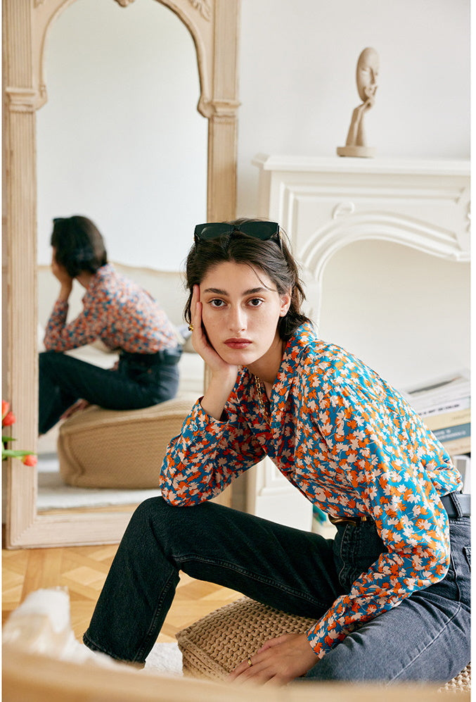 NoNothing |Classic silk classic shirt in floral print