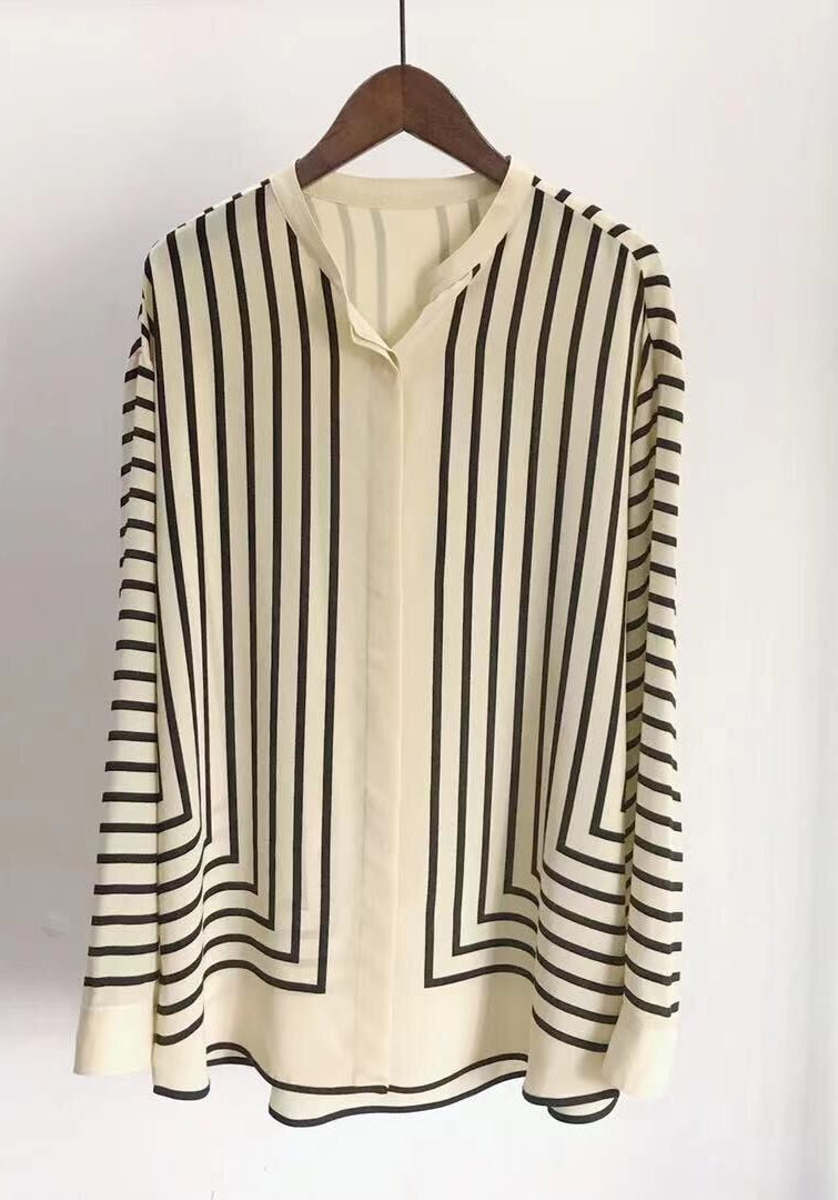 Nonothing | Luxurious pure silk shirt in striped print