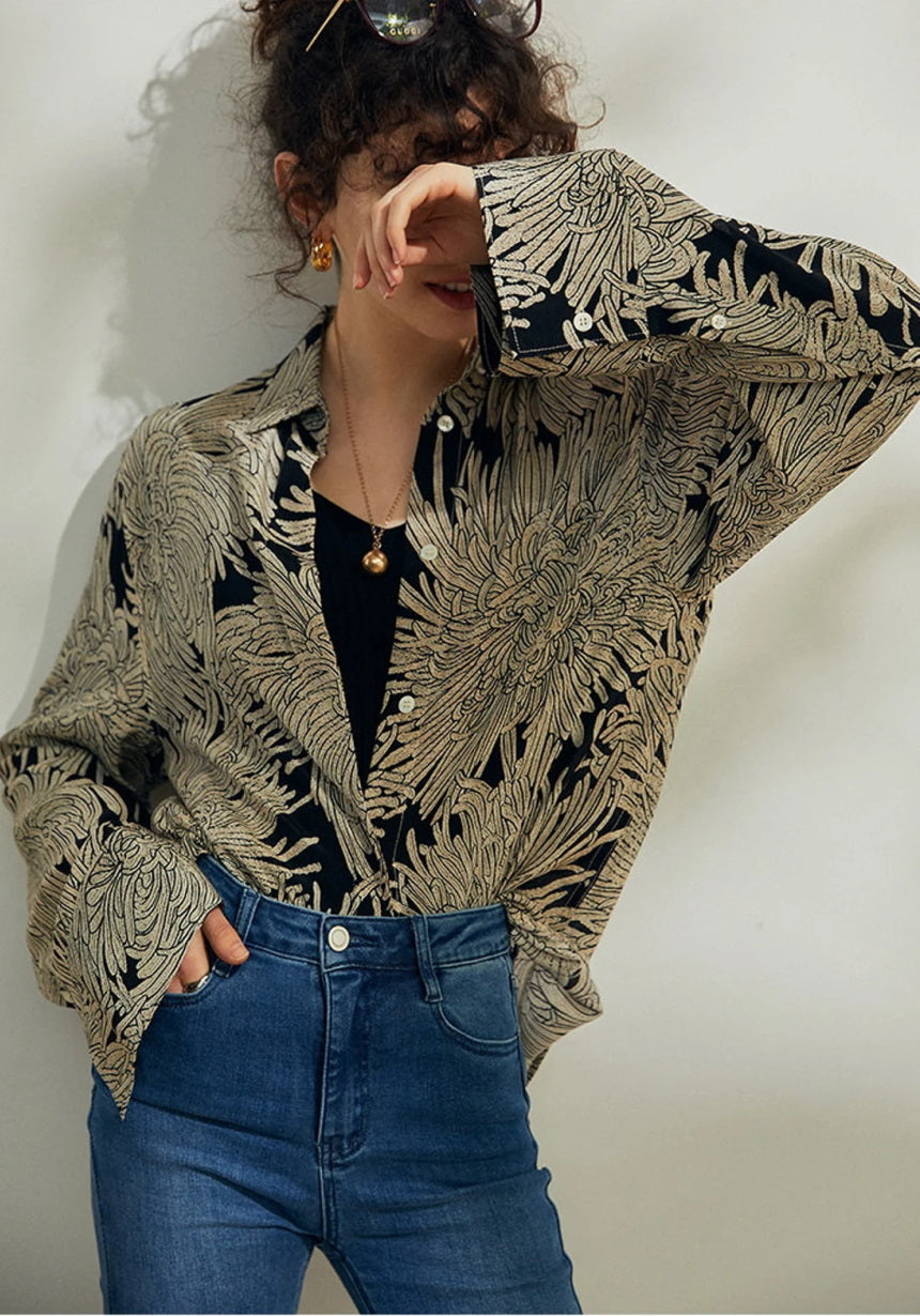 Nonothing |Women's pure silk shirt in floral print
