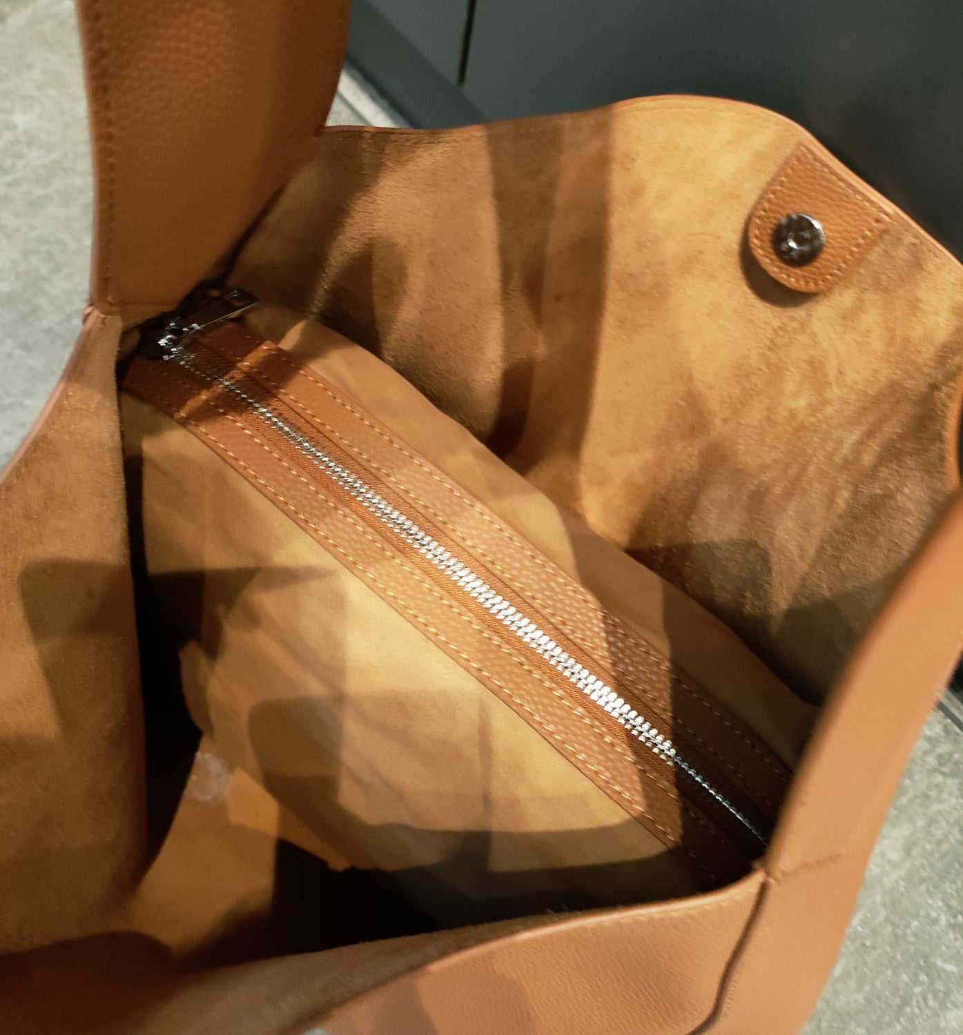 Leather Underarm Tote  Bag