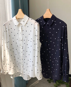 NoNothing |Classic 100% silk shirt in polka dot( 2 colours)