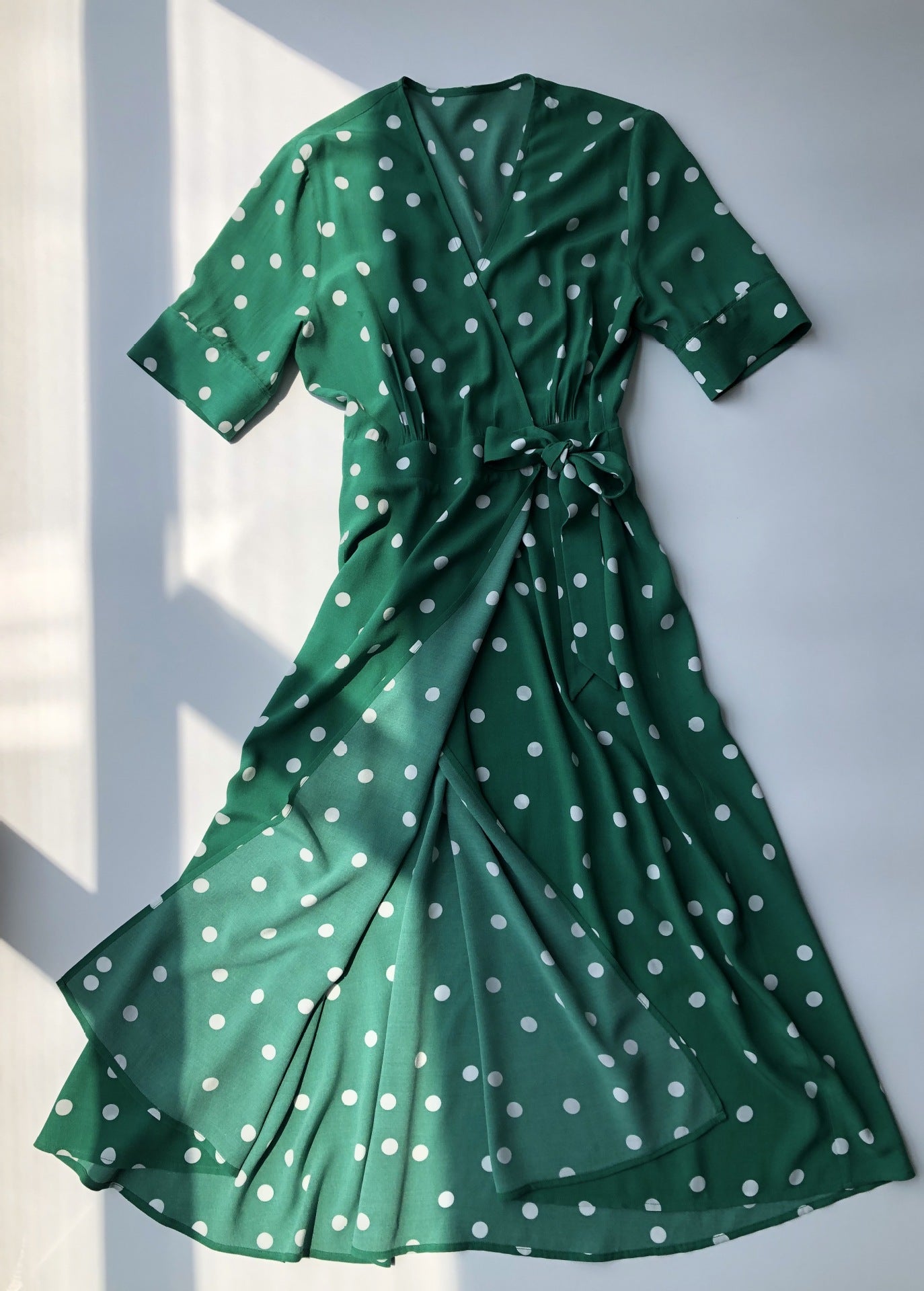 Nonothing| women's polka dot wrap dress in green
