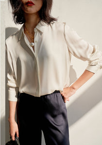 NoNothing | Classic pure silk shirt （ 2 colors )
