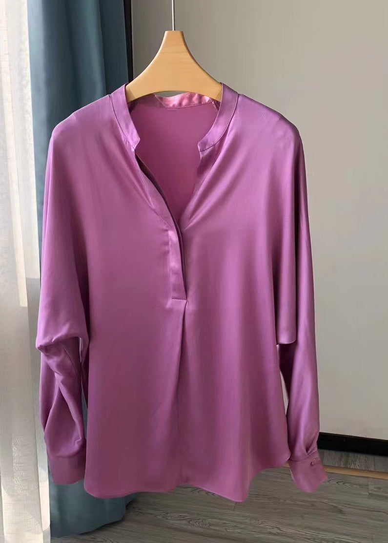 Nonothing |  Luxurious silk satin shirt in purple
