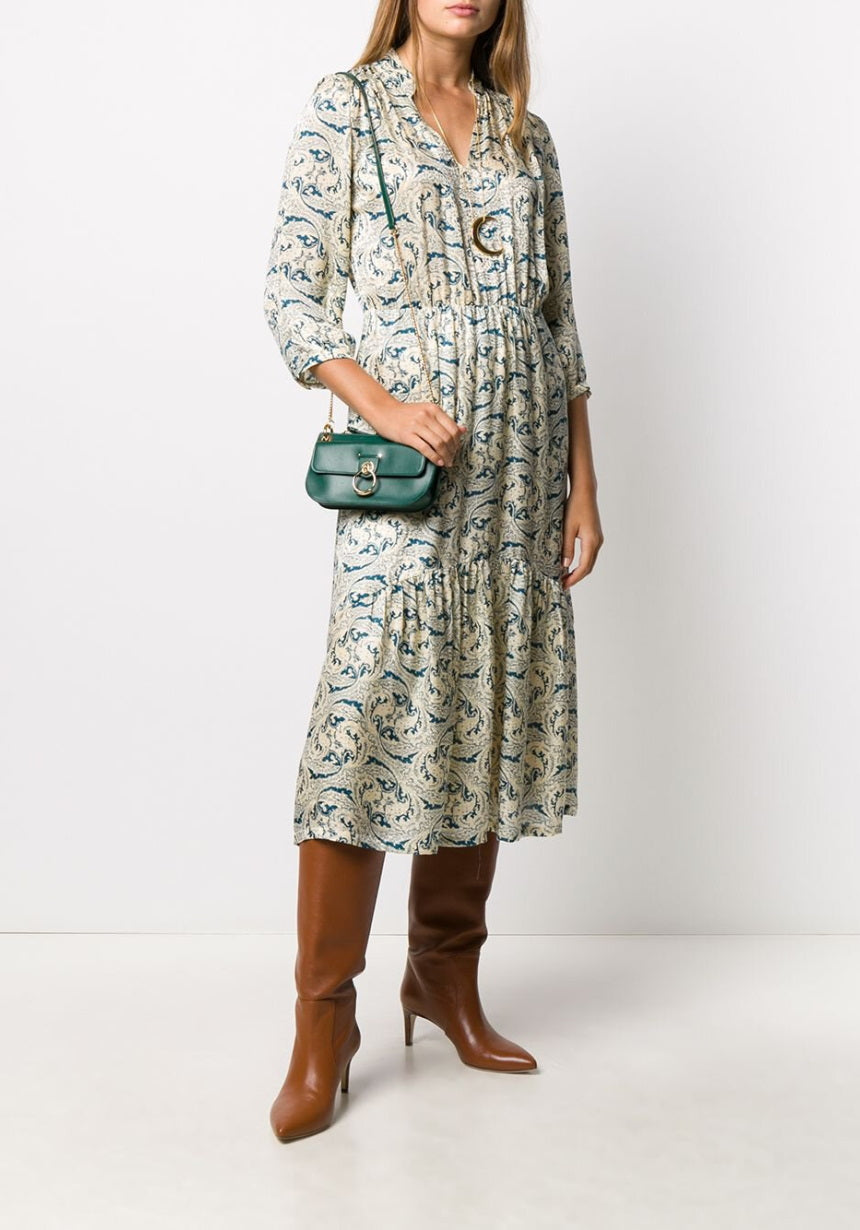 Nonothing |Elegant midi dress in parsley print ( 2 colors )