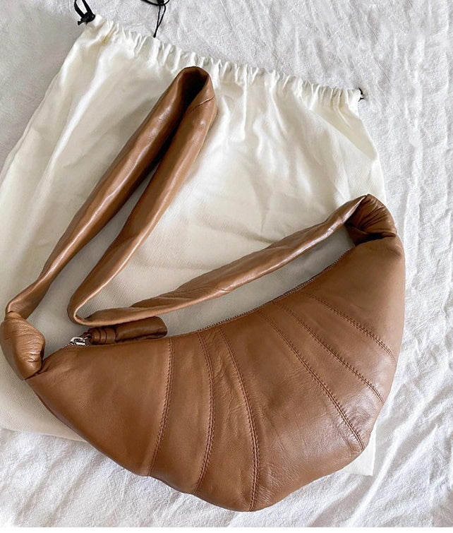 Lambskin Leather Croissant Chest Bag