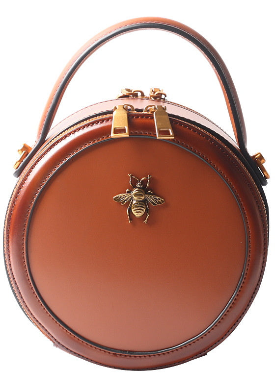 Retro Round  Leather Bag