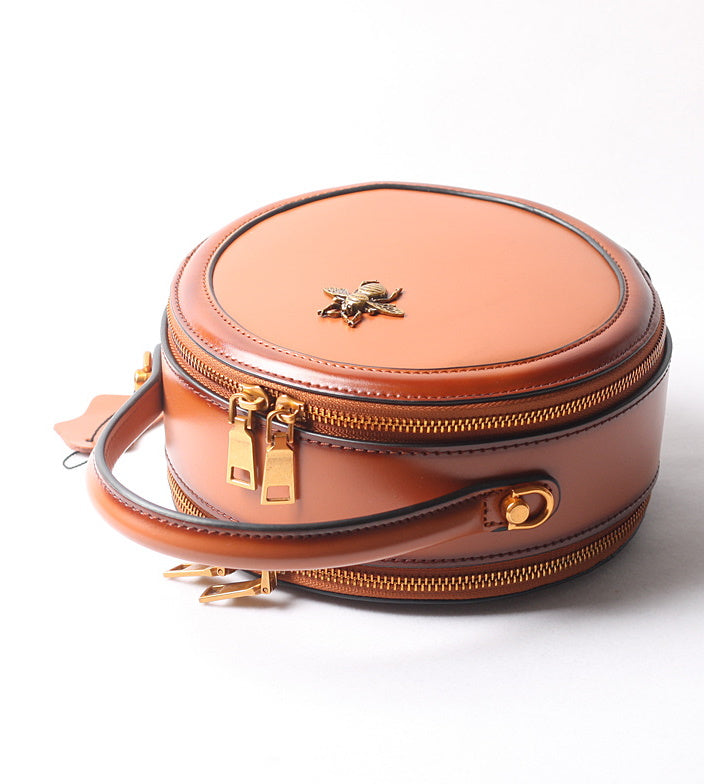 Retro Round  Leather Bag