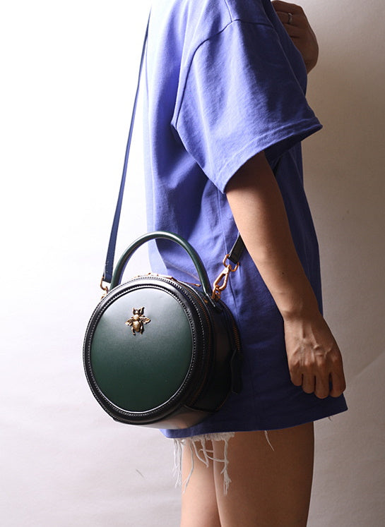 Retro Round  Leather Bag