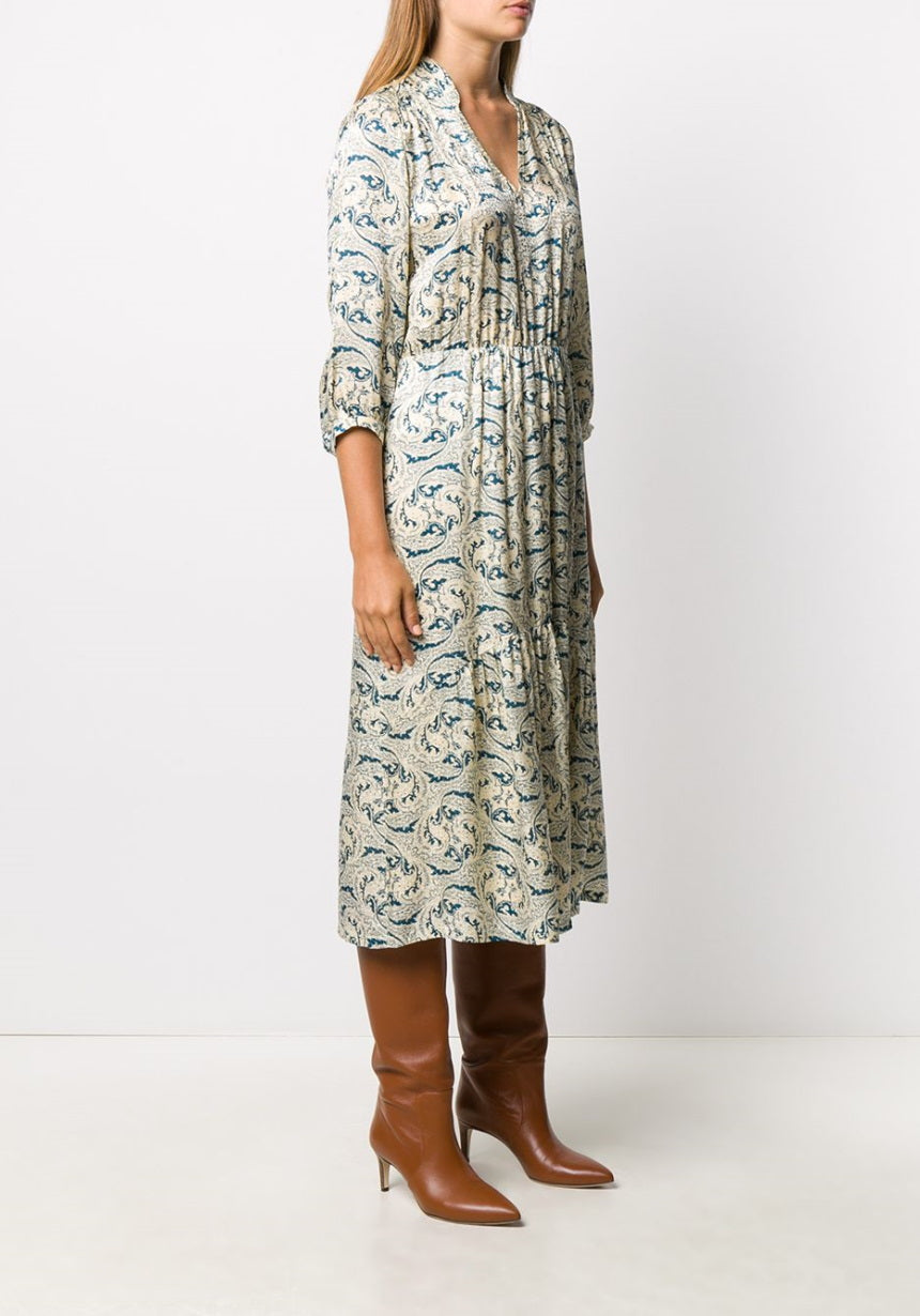 Nonothing |Elegant midi dress in parsley print ( 2 colors )