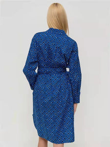 Nonotihng|100%Cotton shirt  midi dress in blue