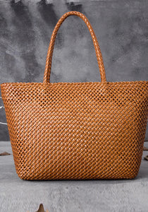 Woven Large leather Bag