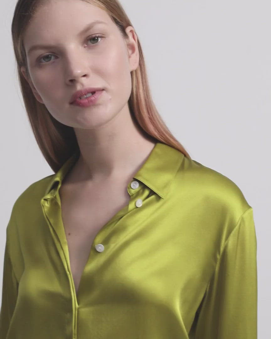 Nonothing|Women 100% silk button down shirt ( 3 colours )