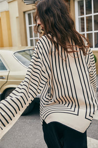 Nonothing | Luxurious pure silk shirt in striped print