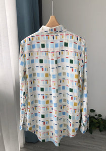 Nonothing | Women's pure silk shirt in multi colour print