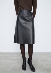 Nonothing |Women's  genuine leather  skirt in black