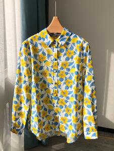 Nonothing| Silk/cotton blend shirt in yellow