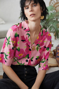 Nonothing |100% pure silk floral button down shirt