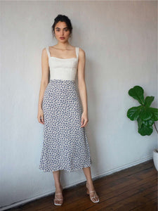 Women floral print midi  skirt