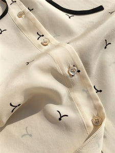Nonothing| Elegant pure silk print shirt