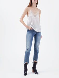 NoNothing | Essential : pure silk camisole with lace trim