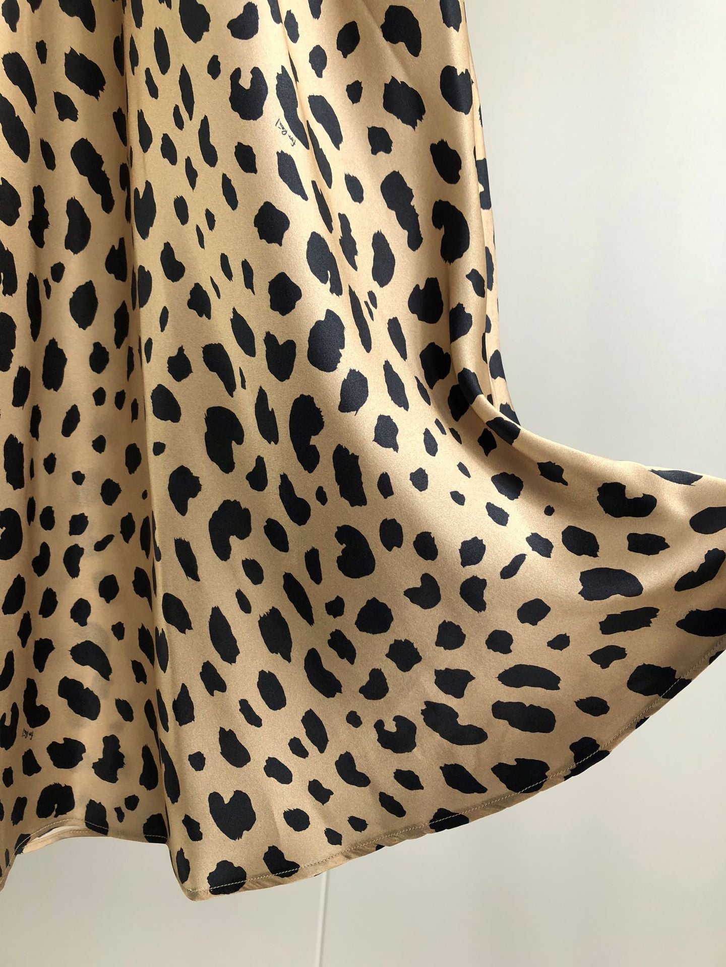 Nonothing|100% pure silk animal print slip skirt