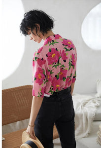 Nonothing |100% pure silk floral button down shirt