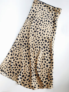 Nonothing|100% pure silk animal print slip skirt