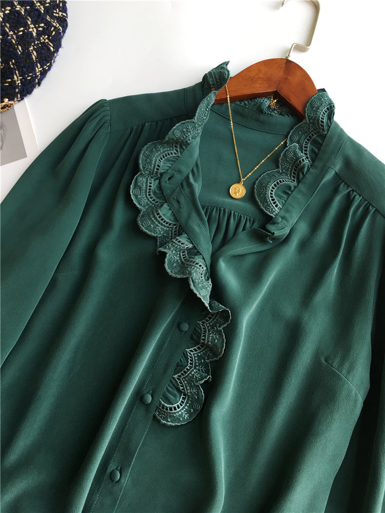 NoNothing | Stunning 100% silk blouse in green