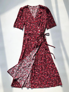 Nonothing| Women's v neck wrap midi dress in floral print