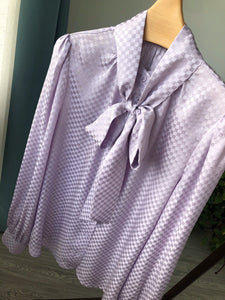 NoNothing | Women's mulberry silk bow blouse in purple