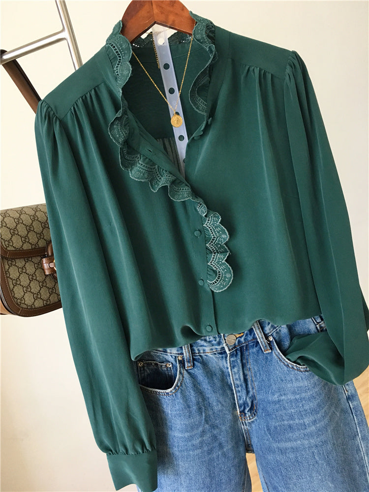 NoNothing | Stunning 100% silk blouse in green