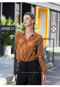 NoNothing | Classic silk shirt in polka dot print