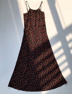 NoNothing | Rose polka dotted pure silk  slip dress