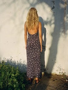 Nonothing fashion /100% silk slip dress with open back