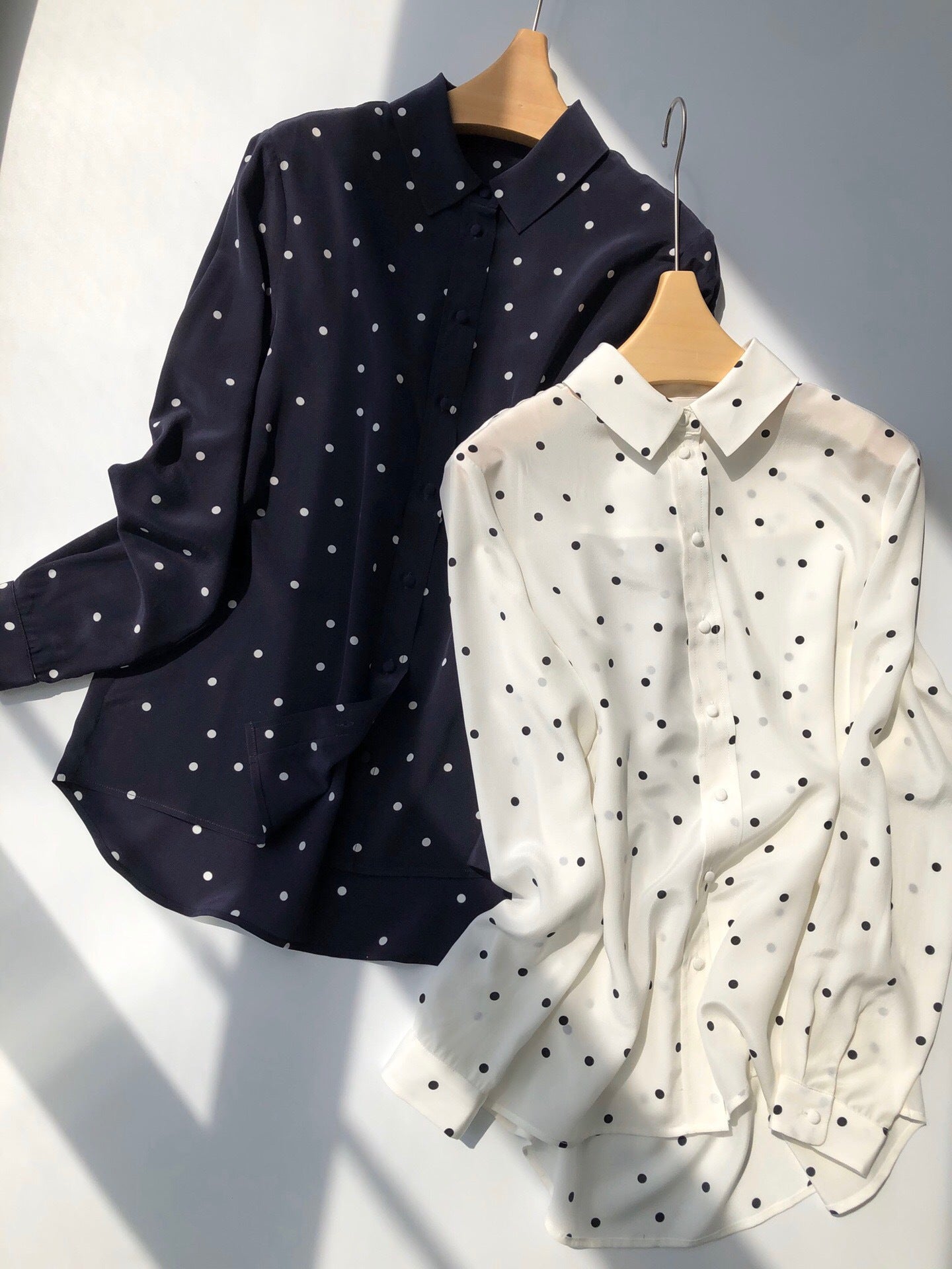 NoNothing |Classic 100% silk shirt in polka dot( 2 colours)