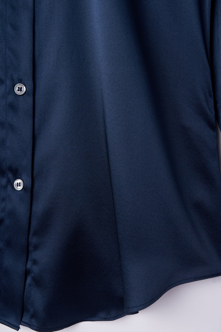 Blue Silk Buttoned Down Shirt