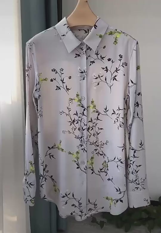 Nonothing | Luxurious pure silk shirt in floral print