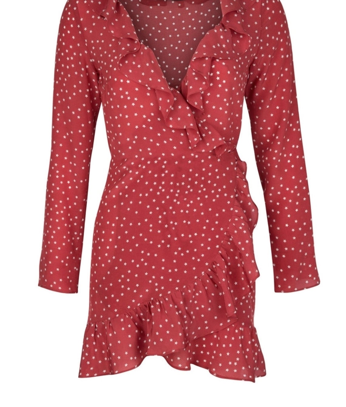 Nonothing | Women's 100% silk wrap dress in red polka dot