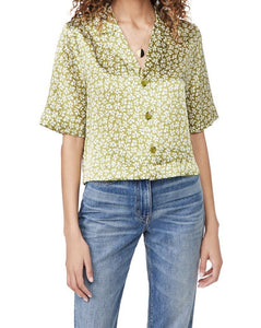 Nonothing| 100% pure silk short sleeves floral print blouse