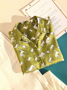 Nonothng |Luxurious pure silk print shirt
