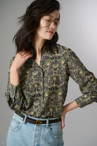 Nonothing|Women's pure silk shirt in liberty print