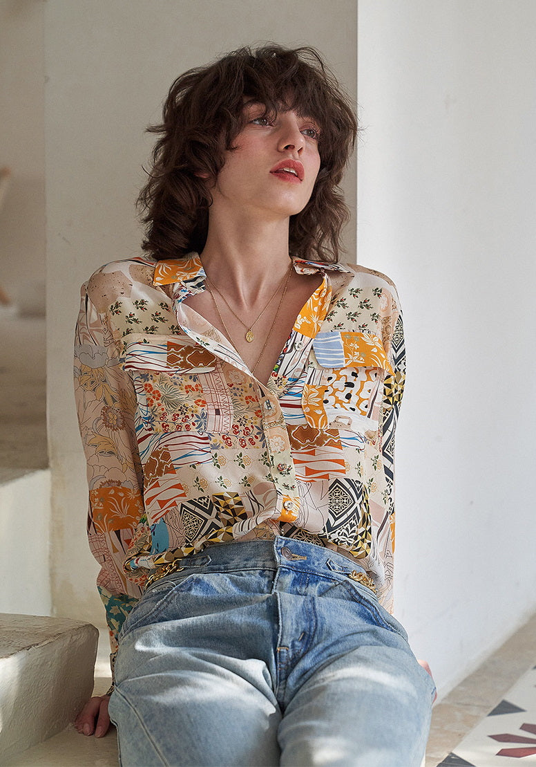 Nonothing | Women's pure silk  liberty print shirt